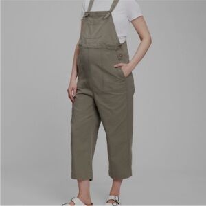 Maternity (M) Olive Green Cropped Overalls